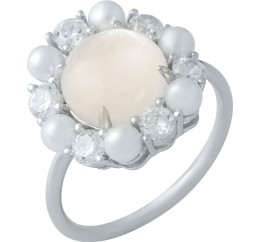 Серебряное кольцо SilverBreeze с натуральным перламутром,  1980309 17 размер, 17 размер, 17 размер, 17 размер