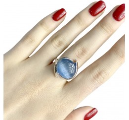 Серебряное кольцо SilverBreeze с кошачим глазом 1984550 17 размер, 17 размер, 17 размер, 17 размер
