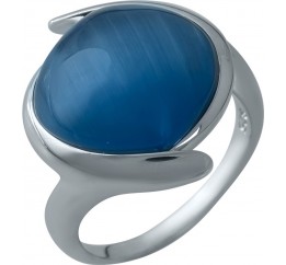 Серебряное кольцо SilverBreeze с кошачим глазом (1984550) 17 размер
