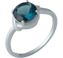 Серебряное кольцо SilverBreeze с натуральным топазом Лондон Блю (1988503) 17.5 размер