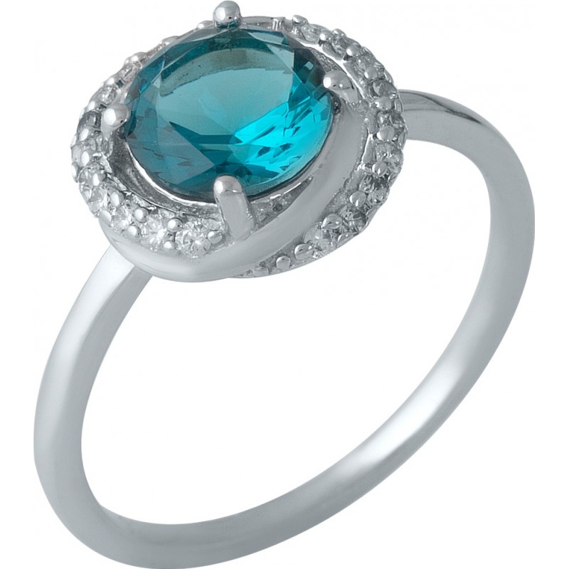 Серебряное кольцо SilverBreeze с натуральным топазом Лондон Блю (1988510) 17.5 размер