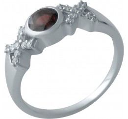 Серебряное кольцо SilverBreeze с натуральным гранатом 2002796 17.5 размер, 17.5 размер, 17.5 размер, 17.5 размер