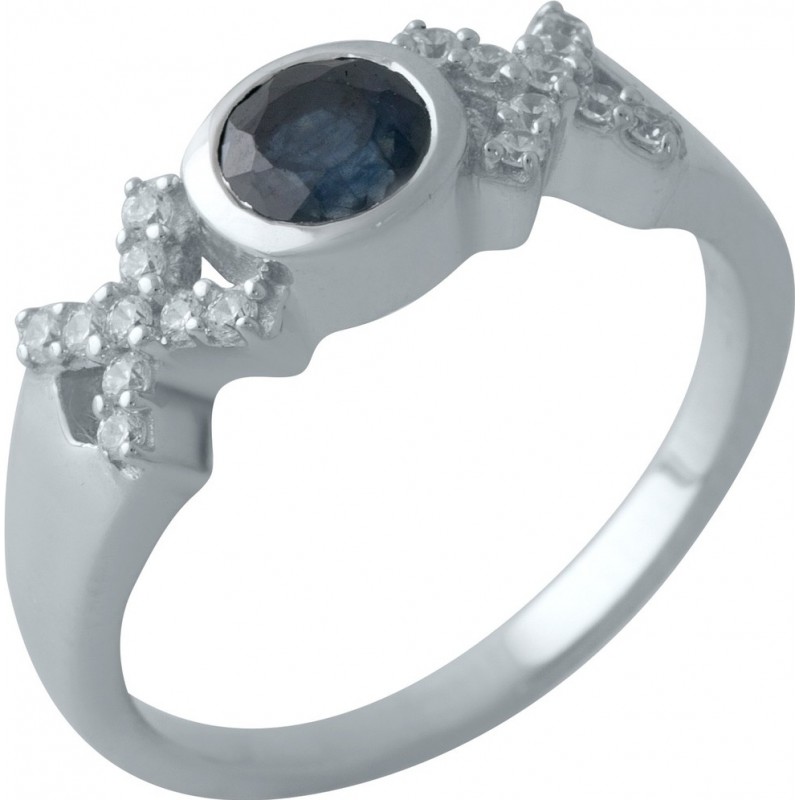 Серебряное кольцо SilverBreeze с натуральным сапфиром (2009016) 17.5 размер