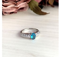 Серебряное кольцо SilverBreeze с натуральным топазом Лондон Блю 2010678 17 размер, 17 размер, 17 размер, 17 размер