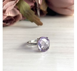 Серебряное кольцо SilverBreeze с натуральным аметистом 1965894 18 размер, 18 размер, 18 размер, 18 размер