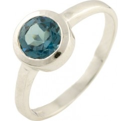 Серебряное кольцо SilverBreeze с натуральным топазом Лондон Блю (1194935) 18 размер