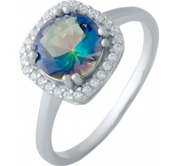 Серебряное кольцо SilverBreeze с натуральным мистик топазом 2017158 18 размер, 18 размер, 18 размер, 18 размер