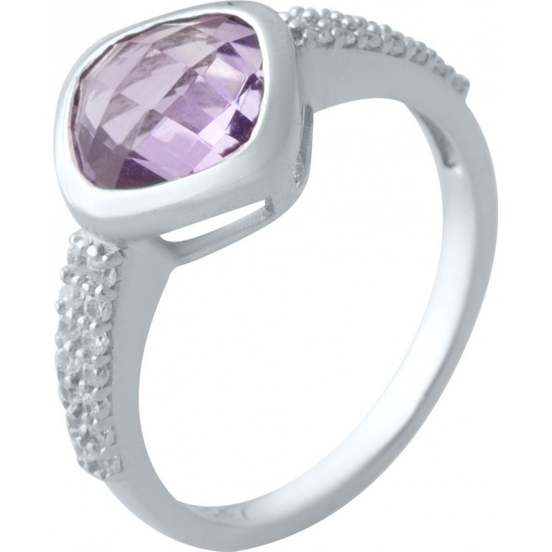 Серебряное кольцо SilverBreeze с натуральным аметистом 2020776 18 размер, 18 размер, 18 размер, 18 размер