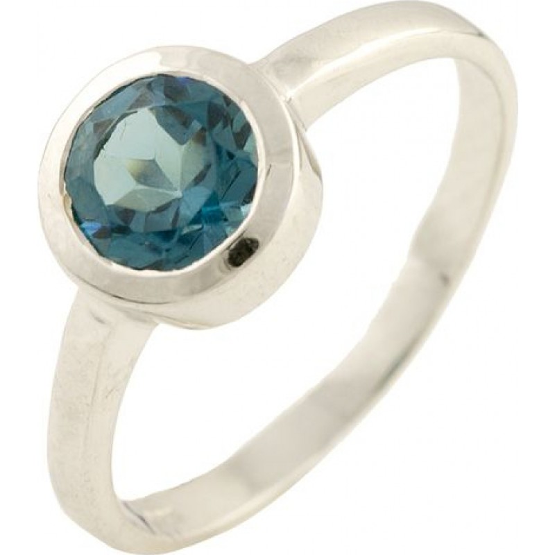 Серебряное кольцо SilverBreeze с натуральным топазом Лондон Блю (1194935) 17 размер