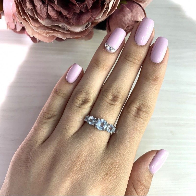 Серебряное кольцо SilverBreeze с натуральным топазом (2018858) 18 размер