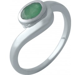 Серебряное кольцо SilverBreeze с натуральным изумрудом (2011088) 17 размер