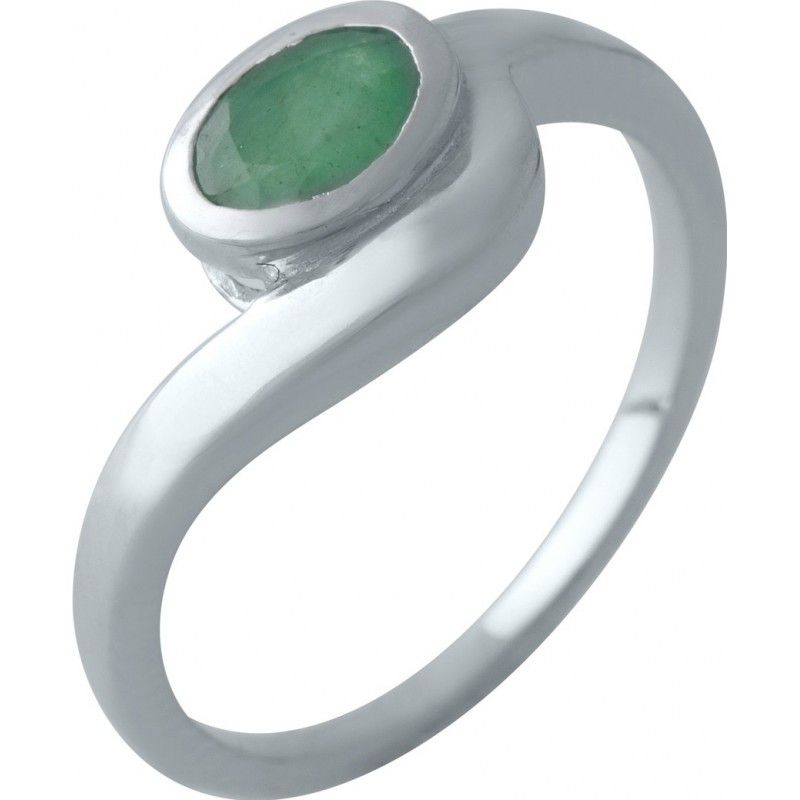 Серебряное кольцо SilverBreeze с натуральным изумрудом (2011088) 17 размер