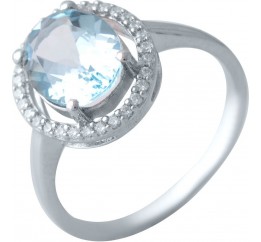 Серебряное кольцо SilverBreeze с натуральным топазом (2019015) 18.5 размер