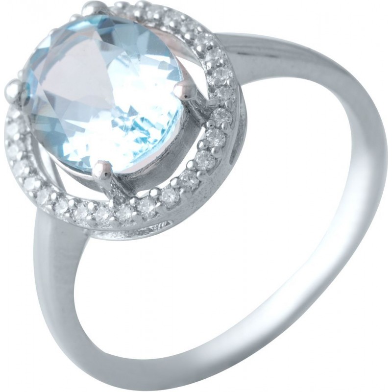 Серебряное кольцо SilverBreeze с натуральным топазом (2019015) 17.5 размер