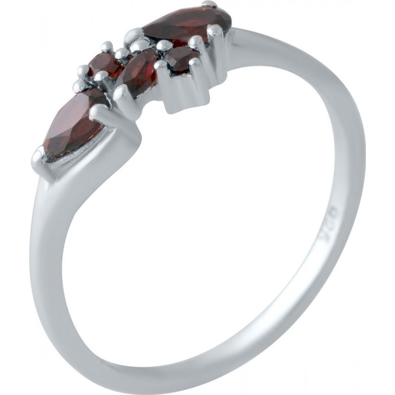 Серебряное кольцо SilverBreeze с натуральным гранатом (2017417) 18 размер