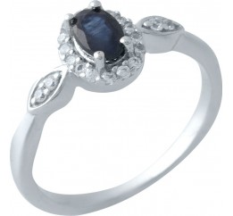 Серебряное кольцо SilverBreeze с сапфиром nano 1971215 18 размер, 18 размер, 18 размер, 18 размер