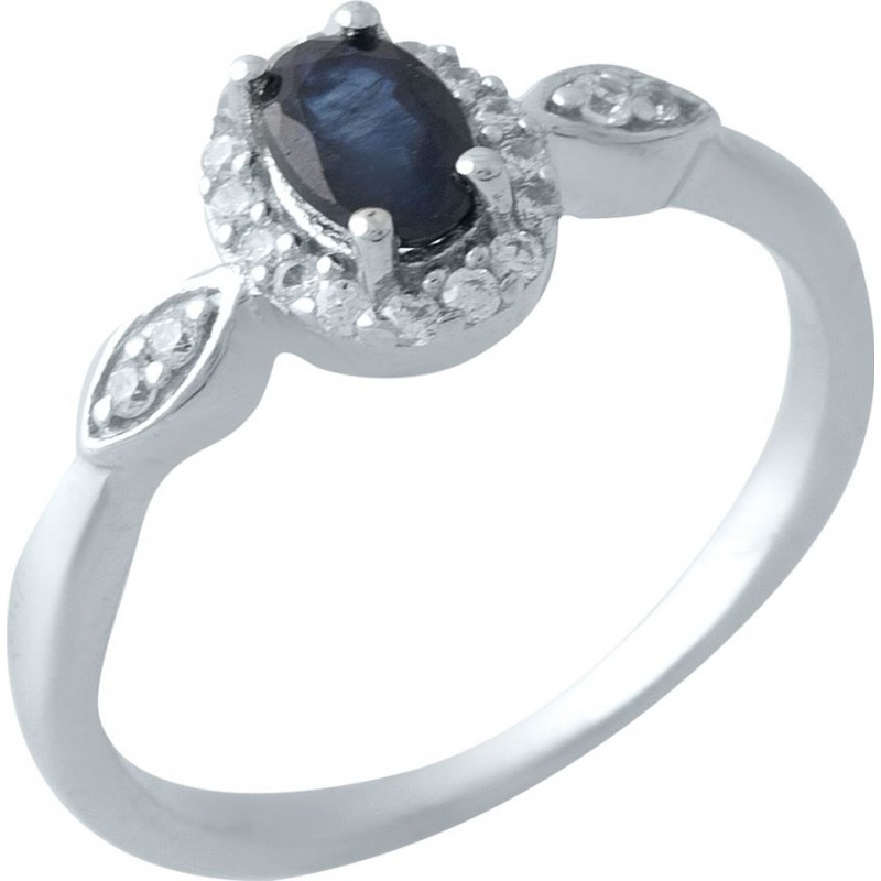 Серебряное кольцо SilverBreeze с сапфиром nano (1971215) 18 размер