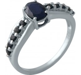 Серебряное кольцо SilverBreeze с натуральным сапфиром 2008804 17.5 размер, 17.5 размер, 17.5 размер, 17.5 размер