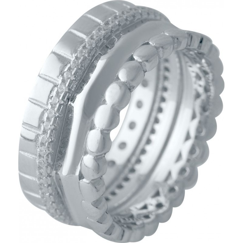 Серебряное кольцо SilverBreeze с фианитами (2031574) 18 размер