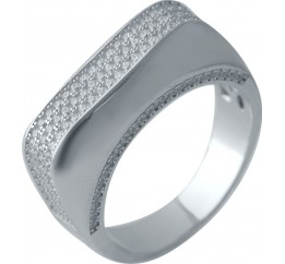 Серебряное кольцо SilverBreeze с фианитами (2031482) 17 размер