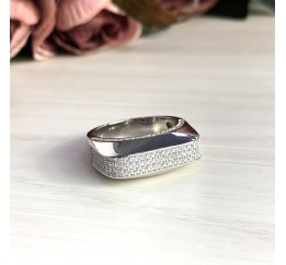 Серебряное кольцо SilverBreeze с фианитами (2031482) 17 размер
