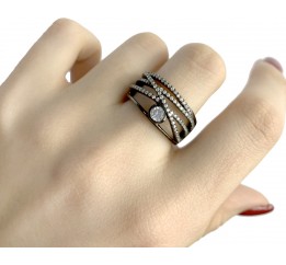 Серебряное кольцо SilverBreeze с фианитами (1906002) 18 размер