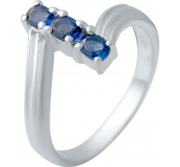 Серебряное кольцо SilverBreeze с сапфиром nano (2033042) 18 размер