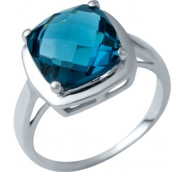 Серебряное кольцо SilverBreeze с натуральным топазом Лондон Блю (1937563) 17 размер