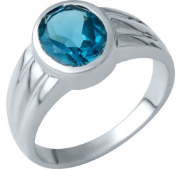 Серебряное кольцо SilverBreeze с натуральным топазом Лондон Блю 1937549 17 размер, 17 размер, 17 размер, 17 размер
