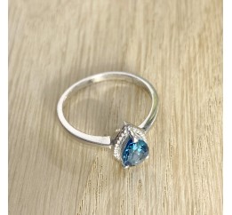Серебряное кольцо SilverBreeze с натуральным топазом Лондон Блю 1725825 17.5 размер, 17.5 размер, 17.5 размер, 17.5 размер