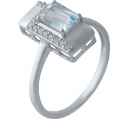 Серебряное кольцо SilverBreeze с натуральным топазом (2028352) 17 размер