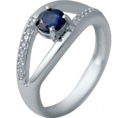 Серебряное кольцо SilverBreeze с натуральным сапфиром 2030393 17 размер, 17 размер, 17 размер, 17 размер