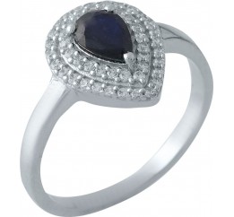 Серебряное кольцо SilverBreeze с натуральным сапфиром (1971239) 18 размер