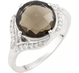 Серебряное кольцо SilverBreeze с натуральным раухтопазом димчатим кварцем 0464411 18 размер, 18 размер, 18 размер, 18 размер