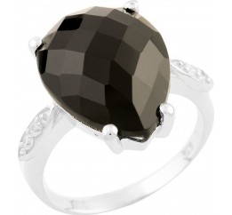 Серебряное кольцо SilverBreeze с натуральным ониксом (0955308) 17.5 размер