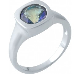 Серебряное кольцо SilverBreeze с натуральным мистик топазом (1972281) 17.5 размер