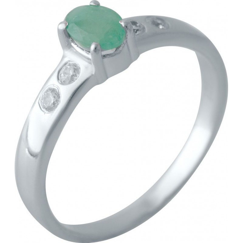 Серебряное кольцо SilverBreeze с натуральным изумрудом 2027539 18.5 размер, 18.5 размер, 18.5 размер, 18.5 размер