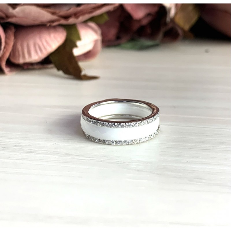 Серебряное кольцо SilverBreeze с керамикой (1214459) 18.5 размер