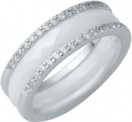Серебряное кольцо SilverBreeze с керамикой (1214459) 18.5 размер