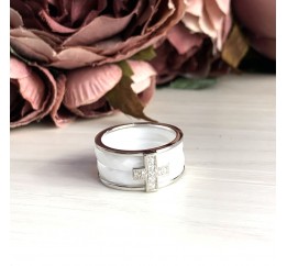 Серебряное кольцо SilverBreeze с керамикой (1150382) 16.5 размер