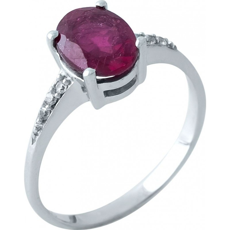 Серебряное кольцо SilverBreeze с натуральным рубином (0503158) 17.5 размер