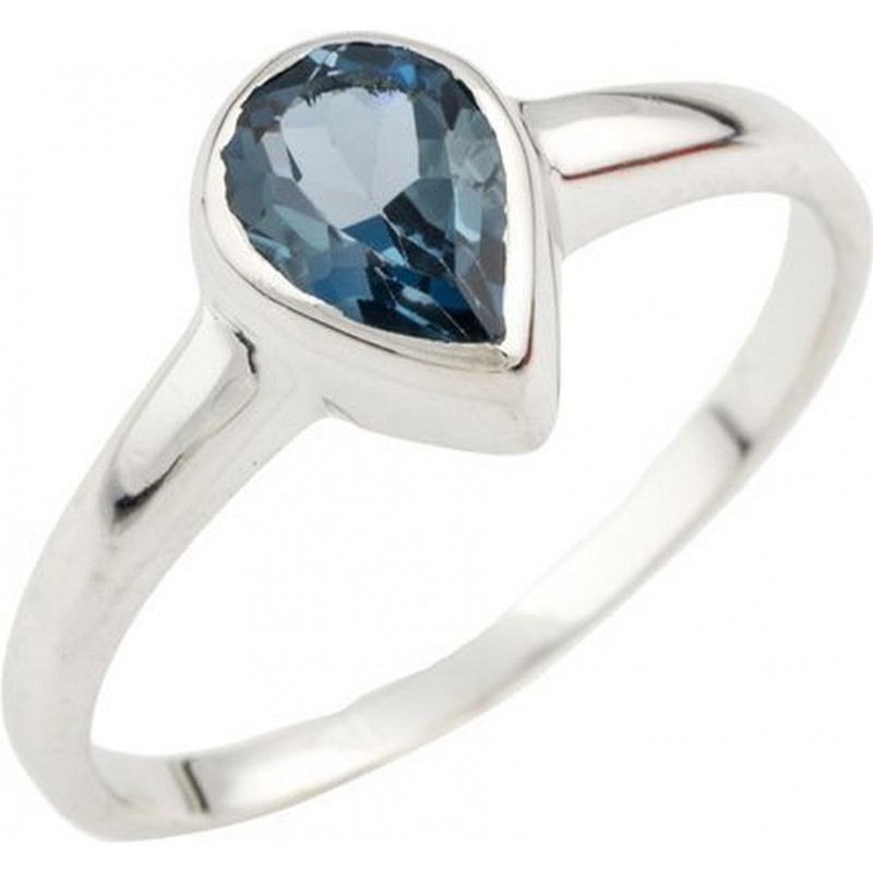 Серебряное кольцо SilverBreeze с натуральным топазом Лондон Блю (1073599) 16.5 размер