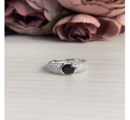 Серебряное кольцо SilverBreeze с натуральным гранатом 1090640 18 размер, 18 размер, 18 размер, 18 размер