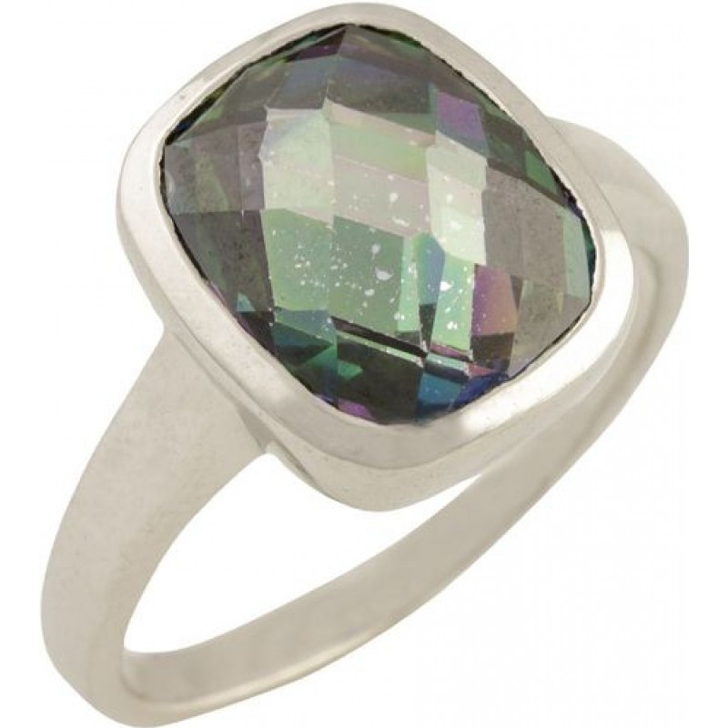 Серебряное кольцо SilverBreeze с натуральным мистик топазом (1456477) 17.5 размер