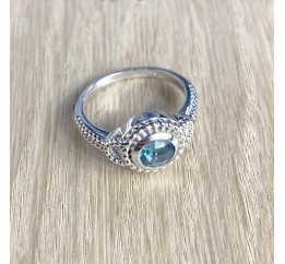 Серебряное кольцо SilverBreeze с натуральным топазом Лондон Блю 1655313 18 размер, 18 размер, 18 размер, 18 размер