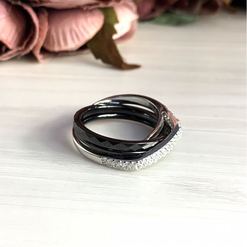Серебряное кольцо SilverBreeze с керамикой (1903988) 18 размер