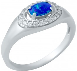 Серебряное кольцо SilverBreeze с опалом 1948279 17.5 размер, 17.5 размер, 17.5 размер, 17.5 размер
