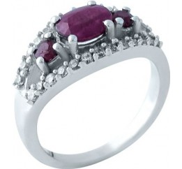 Серебряное кольцо SilverBreeze с натуральным рубином (1963333) 17 размер