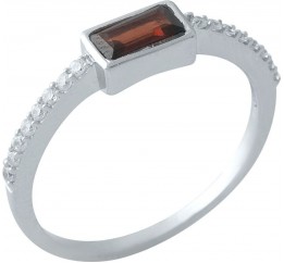Серебряное кольцо SilverBreeze с натуральным гранатом 1972229 16.5 размер, 16.5 размер, 16.5 размер, 16.5 размер