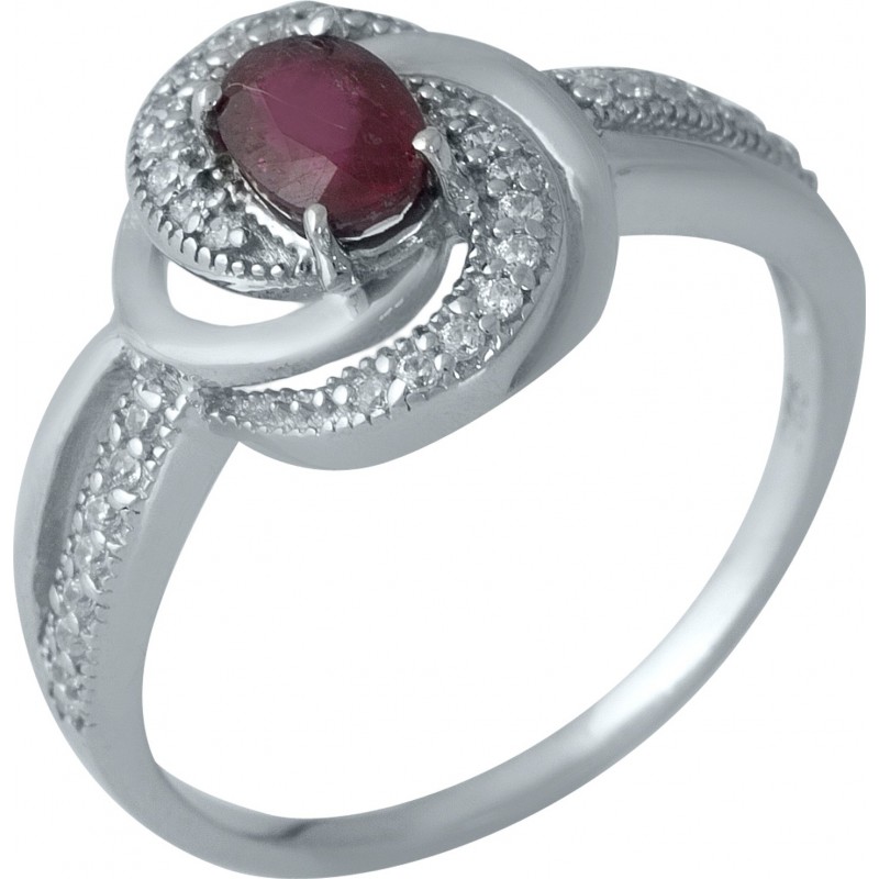 Серебряное кольцо SilverBreeze с натуральным рубином (1987483) 17 размер
